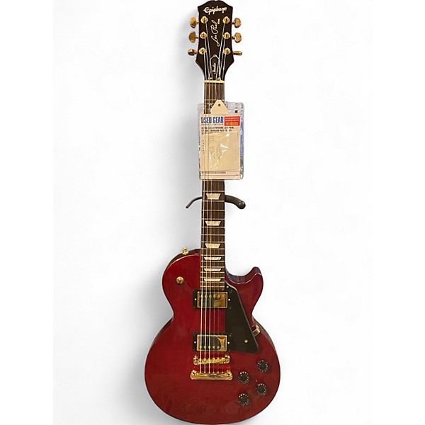 Used 2023 Epiphone Les Paul Studio Crimson Red Trans Solid Body Electric Guitar