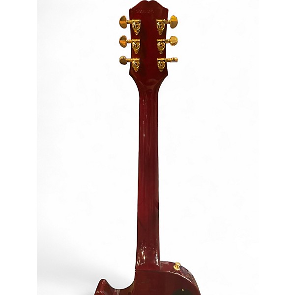 Used 2023 Epiphone Les Paul Studio Crimson Red Trans Solid Body Electric Guitar