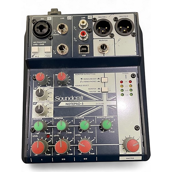 Used Soundcraft NOTEPAD-5 Powered Mixer