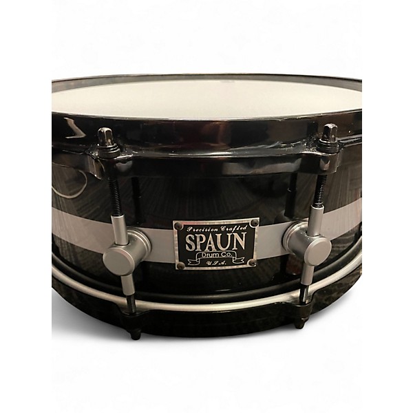 Used Spaun 14in Snare black and silver stripe Drum