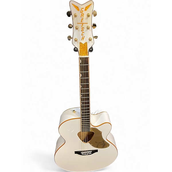 Used Gretsch Guitars G5022CE Rancher Falcon White Acoustic Electric Guitar