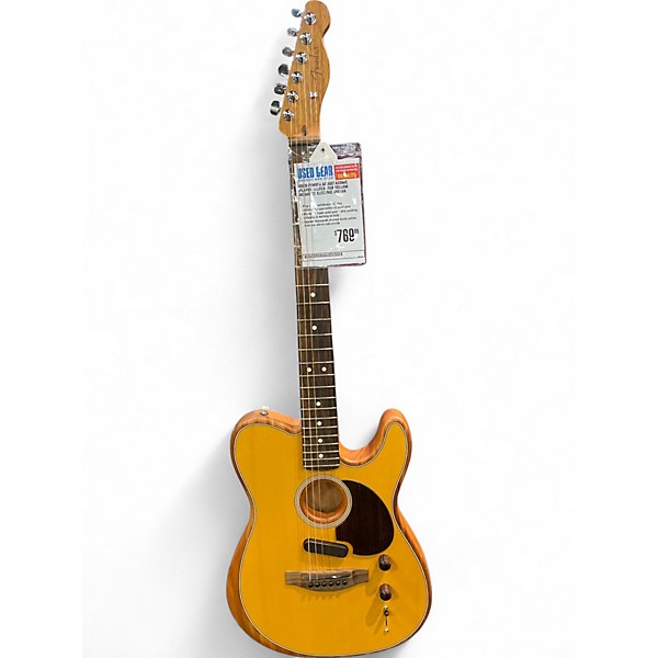 Used Fender Acoustasonic Player Telecaster YELLOW Acoustic Electric Guitar