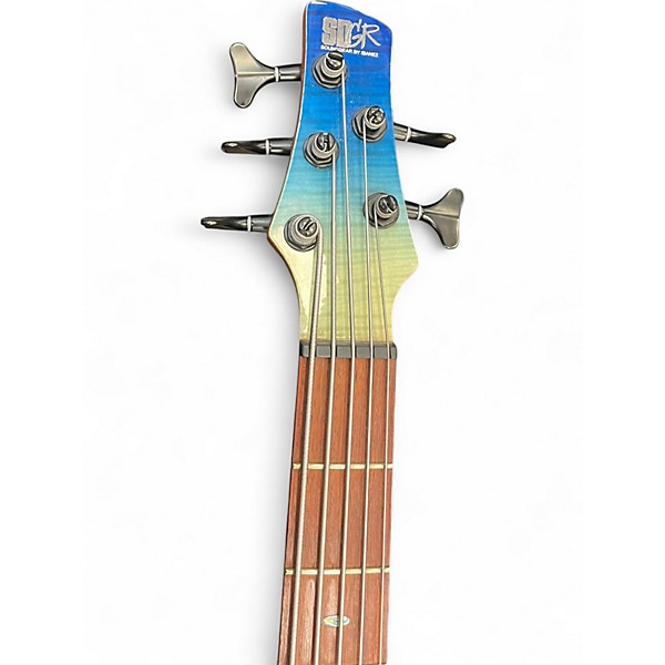 Used Ibanez SR875 BLUE  TO GREEN FADE Electric Bass Guitar