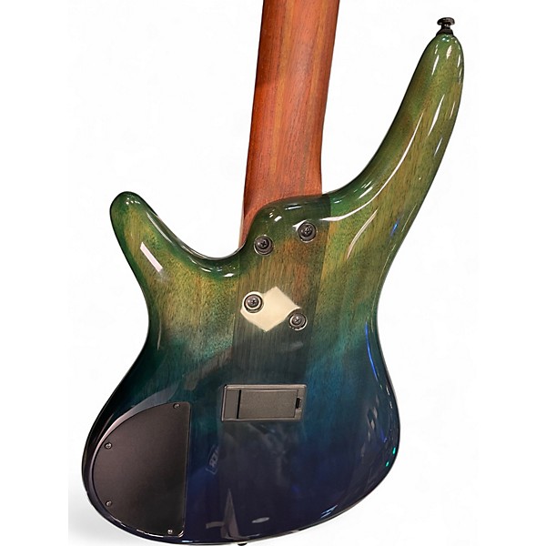 Used Ibanez SR875 BLUE  TO GREEN FADE Electric Bass Guitar