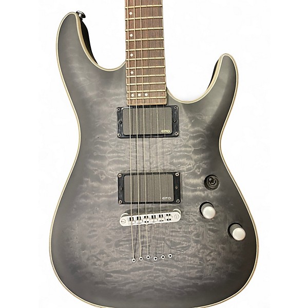 Used Schecter Guitar Research C1 Platinum Black and Silver Solid Body Electric Guitar