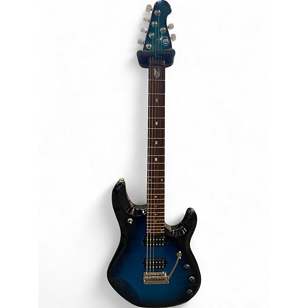 Used Ernie Ball Music Man LTD JP6 PIEZO SPARKLE BLUE FADE Solid Body Electric Guitar