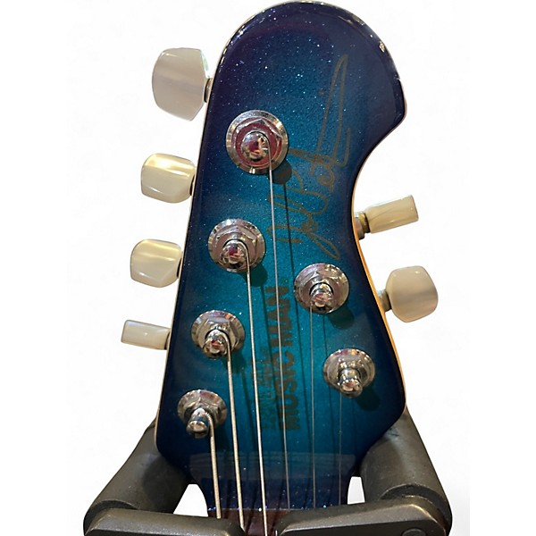 Used Ernie Ball Music Man LTD JP6 PIEZO SPARKLE BLUE FADE Solid Body Electric Guitar