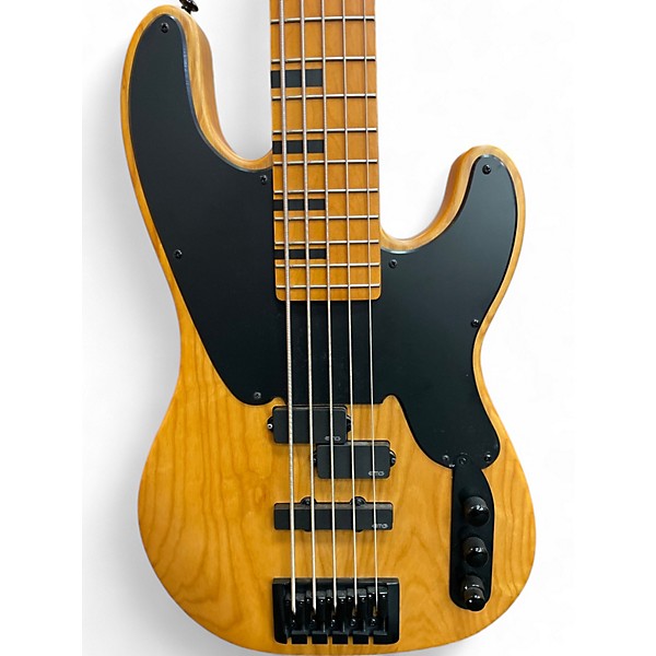 Used Schecter Guitar Research Model T 5 Natural Electric Bass Guitar
