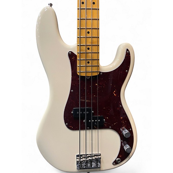 Used 2021 Fender American Professional II Precision Bass Antique White Electric Bass Guitar