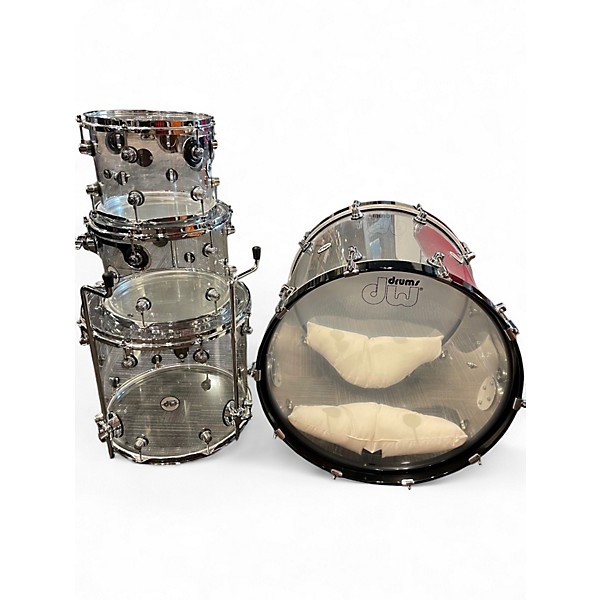 Used DW 4 Piece Design Series Acrylic Clear Drum Kit