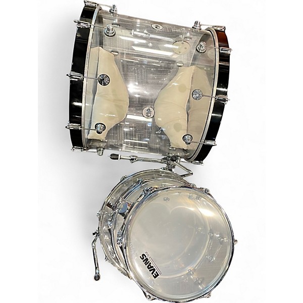 Used DW 4 Piece Design Series Acrylic Clear Drum Kit