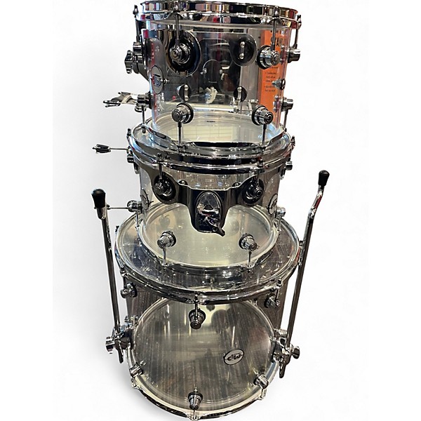 Used DW 4 Piece Design Series Acrylic Clear Drum Kit
