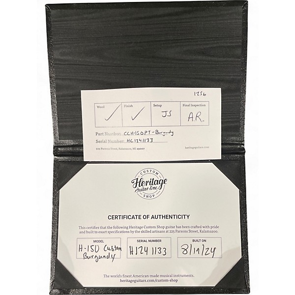 Used 2024 Heritage Custom Shop Factory Special H-150 Plain Top Burgundy Solid Body Electric Guitar