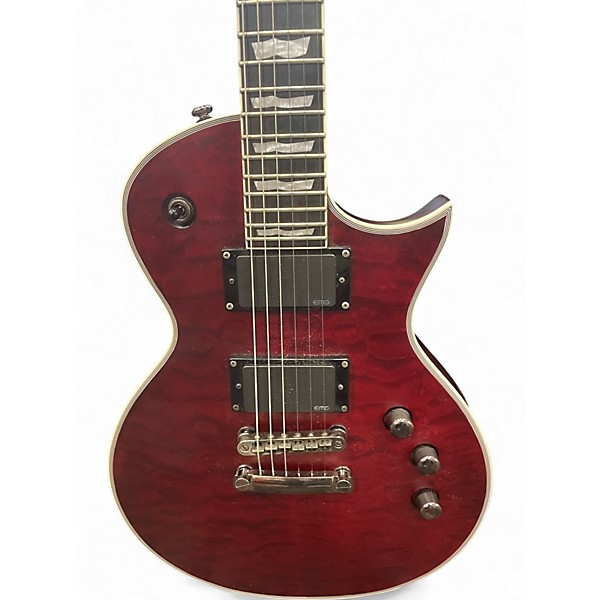 Used ESP LTD EC401QM Red Solid Body Electric Guitar