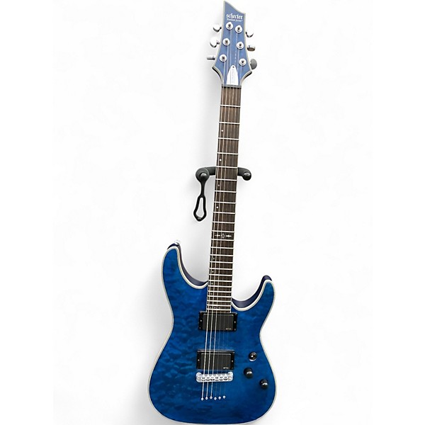 Used Schecter Guitar Research C1 Platinum Blue Burst Solid Body Electric Guitar