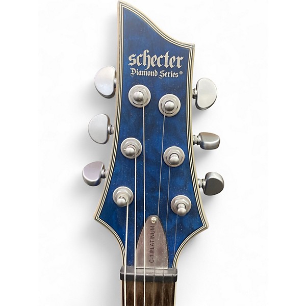Used Schecter Guitar Research C1 Platinum Blue Burst Solid Body Electric Guitar