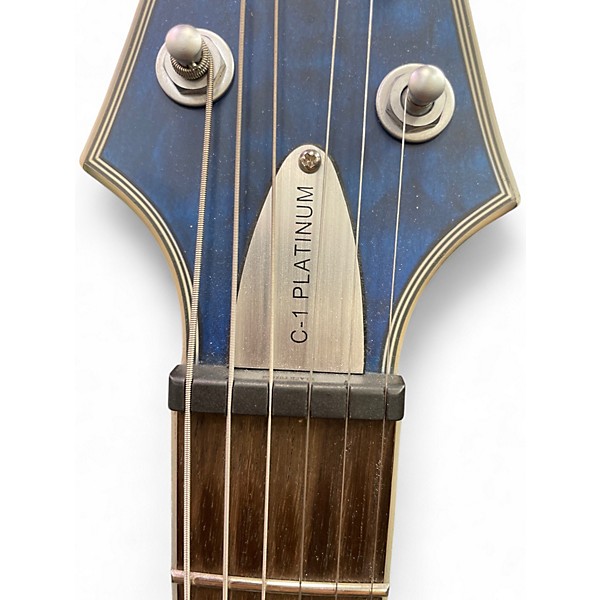 Used Schecter Guitar Research C1 Platinum Blue Burst Solid Body Electric Guitar