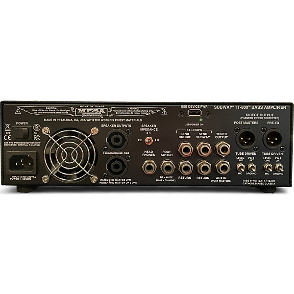 Used MESA/Boogie Subway TT-800 Tube Bass Amp Head