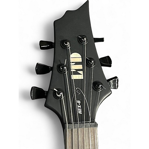Used ESP LTD HEX 6 Black Solid Body Electric Guitar