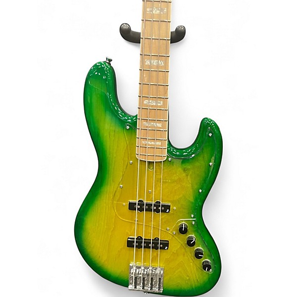 Used Atelierz M#245 Custom Green Burst Electric Bass Guitar
