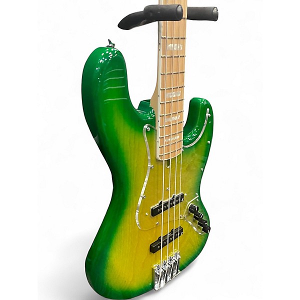 Used Atelierz M#245 Custom Green Burst Electric Bass Guitar
