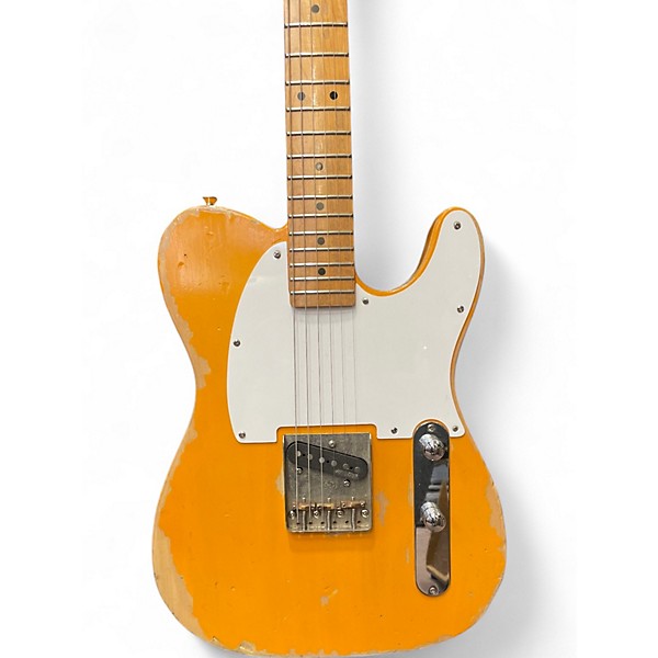 Used Vintage Icon Series V52 Distressed Butterscotch Solid Body Electric Guitar