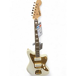 Used Squier 40th Anniversary Jazzmaster Olympic White / Gold Solid Body Electric Guitar