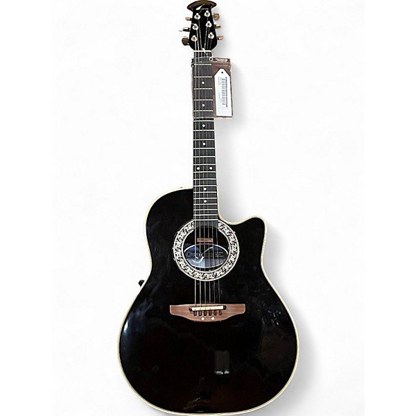 Used Ovation 4861 Black Onyx Acoustic Electric Guitar Black
