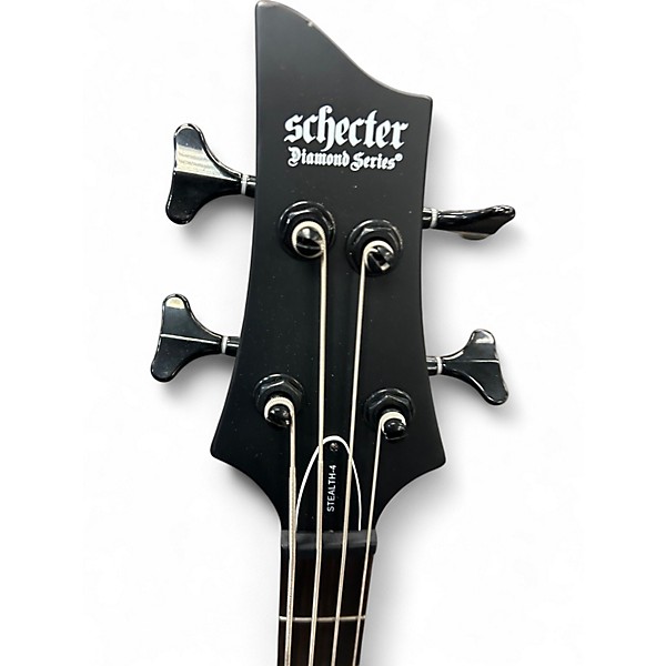 Used Schecter Guitar Research STILETTO STEALTH 4 Black Electric Bass Guitar
