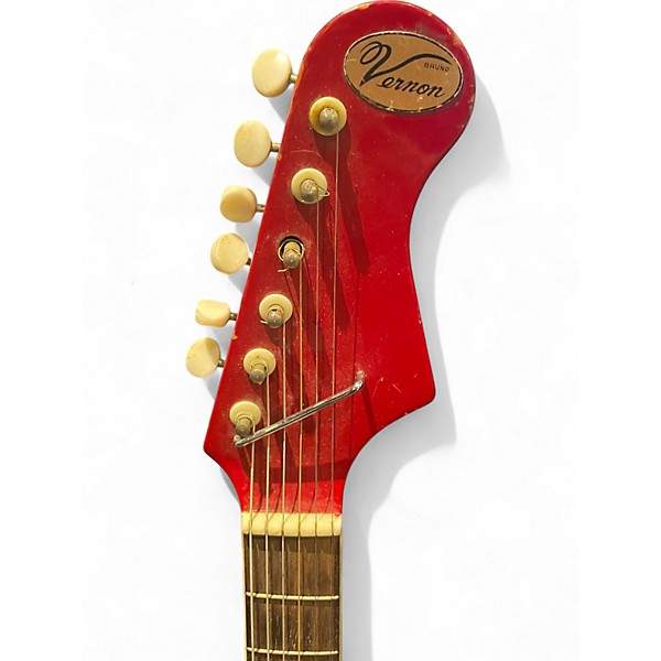 Used Vernon Bruno POLARIS Red Solid Body Electric Guitar