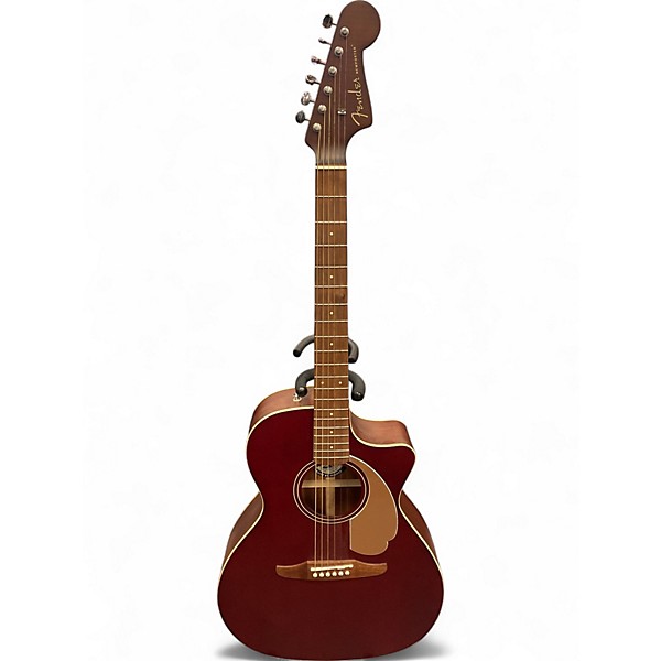 Used Fender Newporter Player Maroon Acoustic Electric Guitar