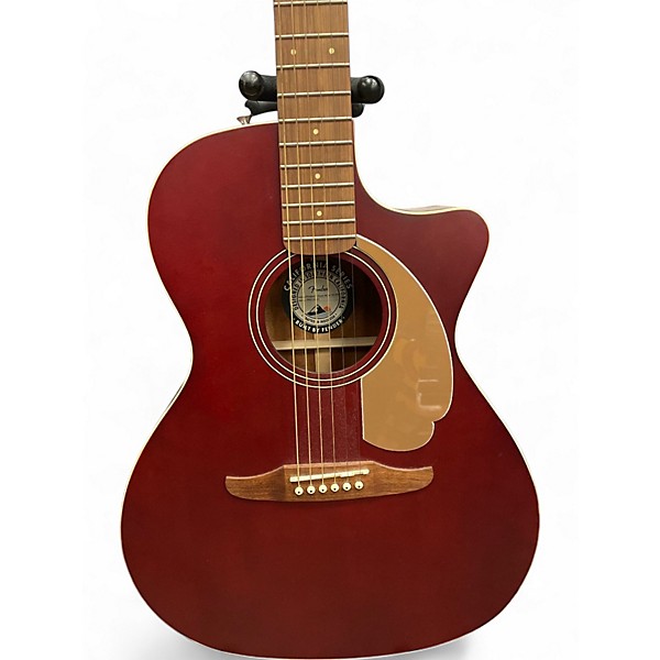 Used Fender Newporter Player Maroon Acoustic Electric Guitar