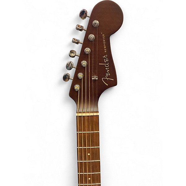 Used Fender Newporter Player Maroon Acoustic Electric Guitar