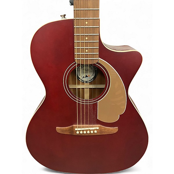 Used Fender Newporter Player Maroon Acoustic Electric Guitar