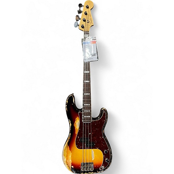 Used Fender Limited Custom Shop P-Jazz Relic Tobacco Burst Electric Bass Guitar