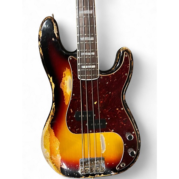 Used Fender Limited Custom Shop P-Jazz Relic Tobacco Burst Electric Bass Guitar