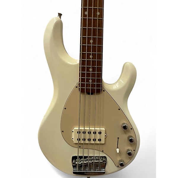 Used Ernie Ball Music Man Stingray 5 H Antique White Electric Bass Guitar