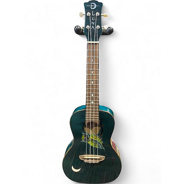 Used Luna UKE OWL C TRANSPARENT BLUE Ukulele