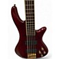 Used Schecter Guitar Research Elite 5 String Crimson Red Trans Electric Bass Guitar