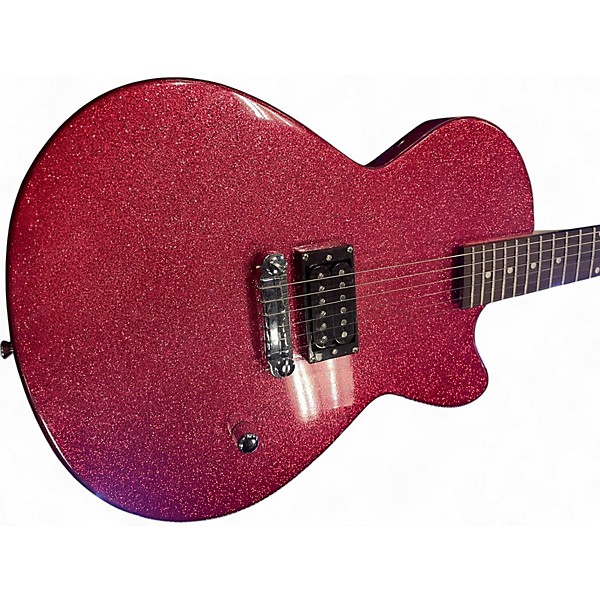 Used Deletante ROCK CANDY Pink Glitter Solid Body Electric Guitar