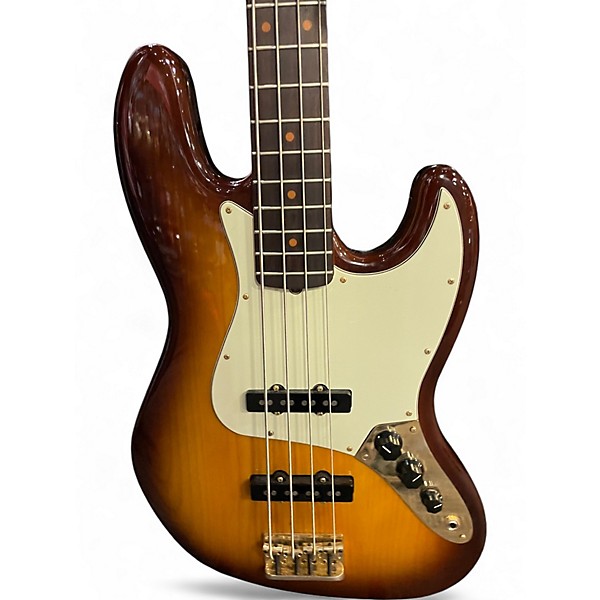 Used Fender 75th Anniversary Commemorative American Jazz Bass 3 Color Sunburst Electric Bass Guitar