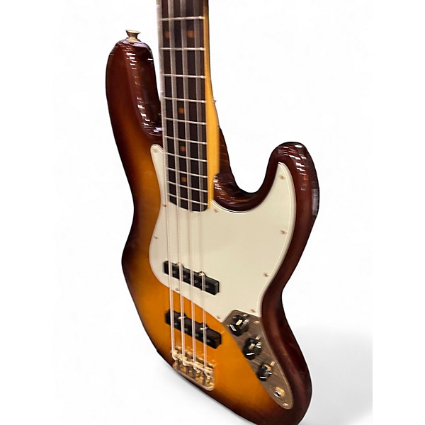 Used Fender 75th Anniversary Commemorative American Jazz Bass 3 Color Sunburst Electric Bass Guitar