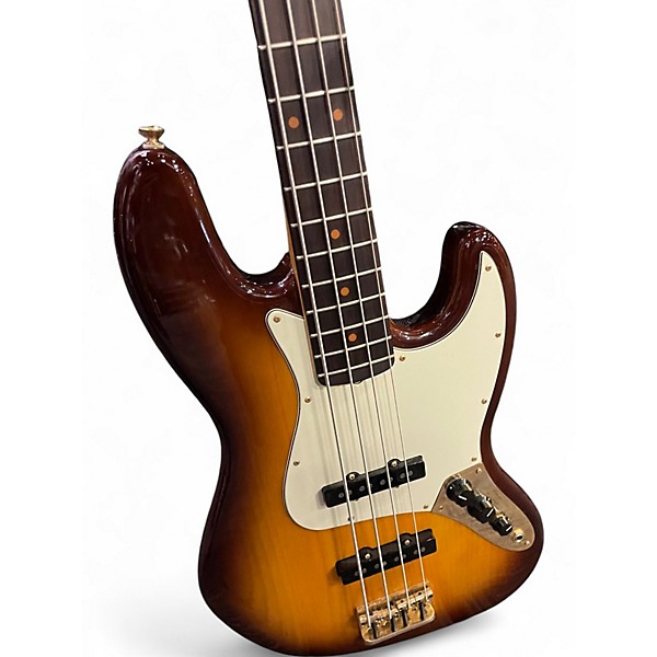 Used Fender 75th Anniversary Commemorative American Jazz Bass 3 Color Sunburst Electric Bass Guitar