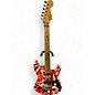 Used 2021 EVH Striped Series Frankie Red with Black and White Stripes Relic Solid Body Electric Guitar thumbnail