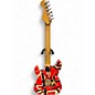 Used 2021 EVH Striped Series Frankie Red with Black and White Stripes Relic Solid Body Electric Guitar