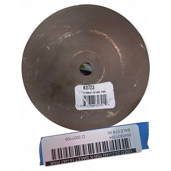 Used Zildjian 15in K Sweet Hi-Hat Pair Cymbal