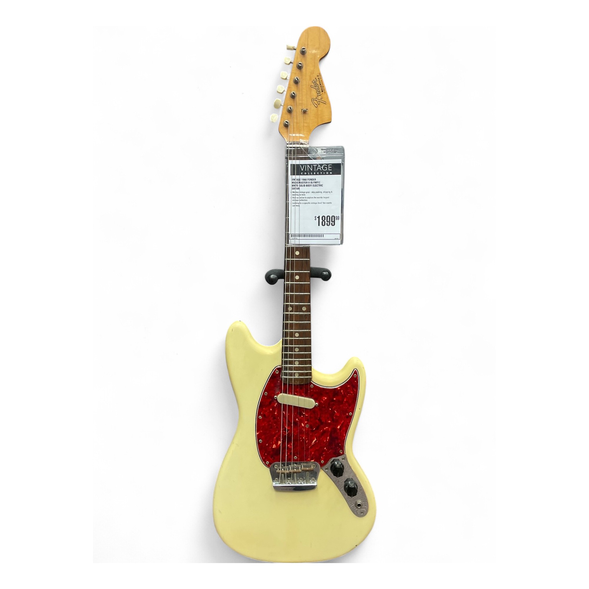 ギター Fender Musicmaster II 1966 vintage Vintage 1966 Fender Musicmaster II Olympic White Solid Body
