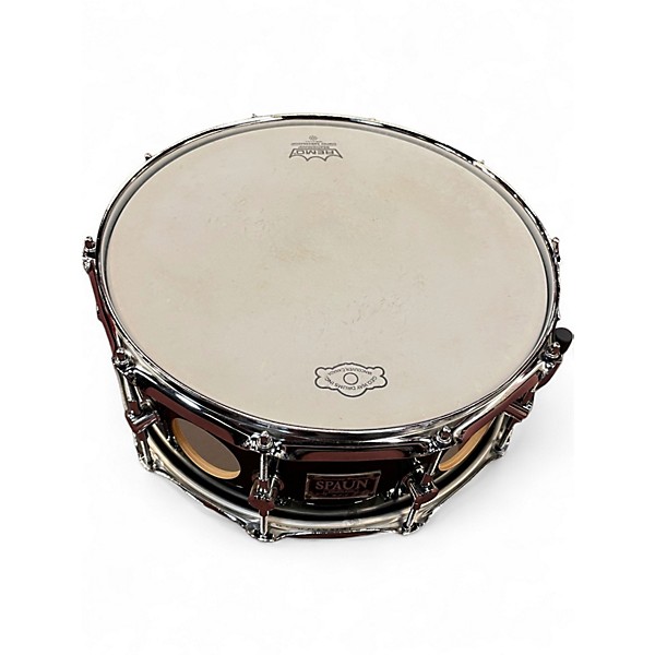 Used Spaun 14X6 MAPLE SNARE PORTED Black Drum