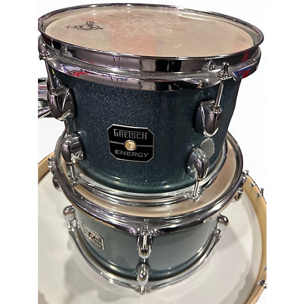 Used Gretsch Drums 5 Piece Energy Blue Sparkle Drum Kit