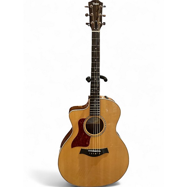 Used Taylor 214CE Deluxe LH Natural Acoustic Electric Guitar